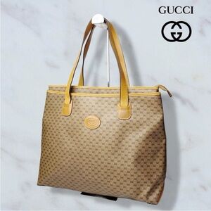 Gucci Beige and Yellow Tote Bag
